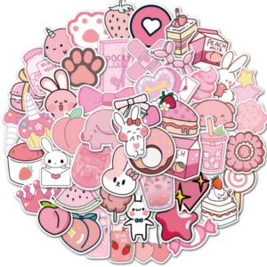 Waterproof Vinyl Stickers - Cute Theme (50 Stickers)