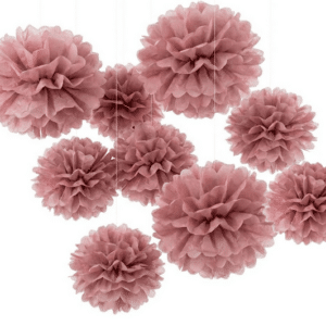 Paper Pompom Set - Pale Pink (Set of 9)