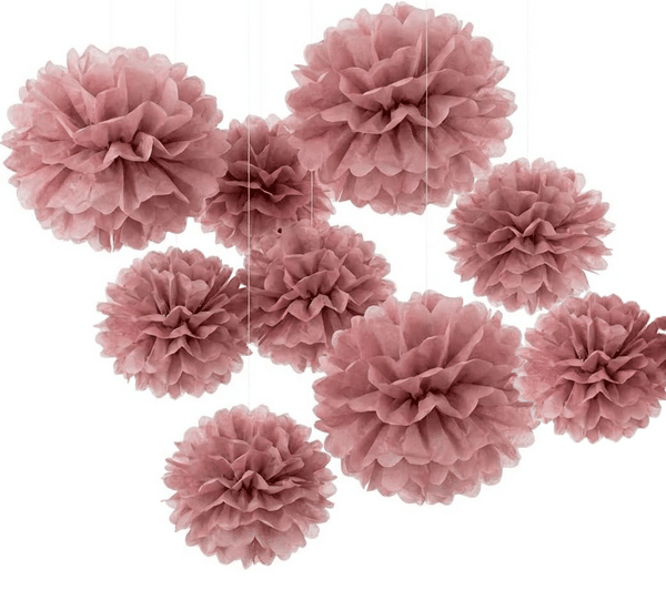 Paper Pompom Set - Pale Pink (Set of 9)