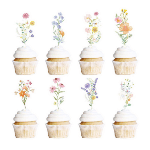 Wildflower Themed Cupcake Toppers (36 Toppers)
