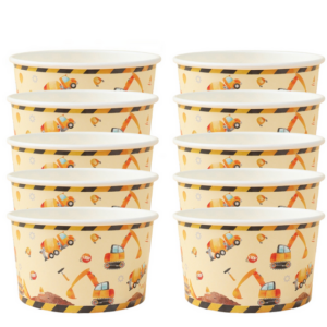 Construction Ice Cream / Snack Cups (10 Cups)