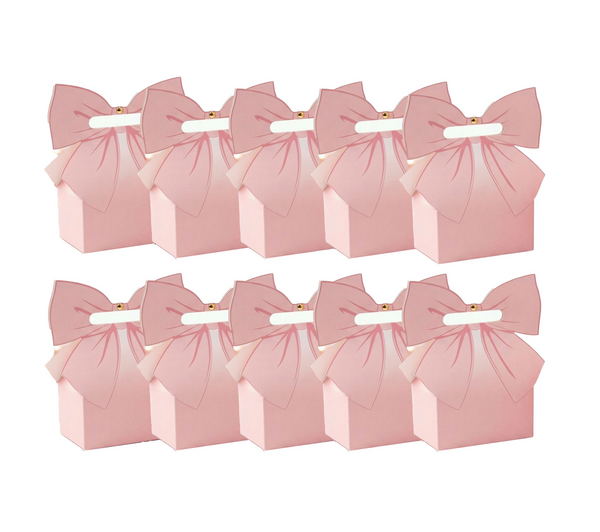 Party Favor Boxes - Bow Shaped Handle (10 Boxes)