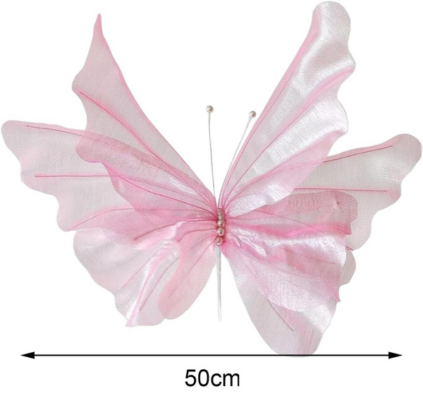 Large Holographic Butterfly Décor (50cm) - Pink - Image 2
