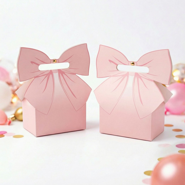 Party Favor Boxes - Bow Shaped Handle (10 Boxes) - Image 2