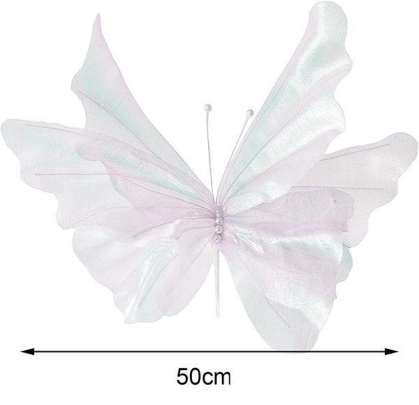 Large Holographic Butterfly Décor (50cm) - White - Image 2