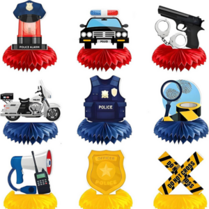 Honeycomb Table Décor - Police (Set of 9)