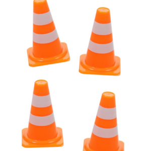 Mini Construction Traffic Cones Décor (Set of 4)