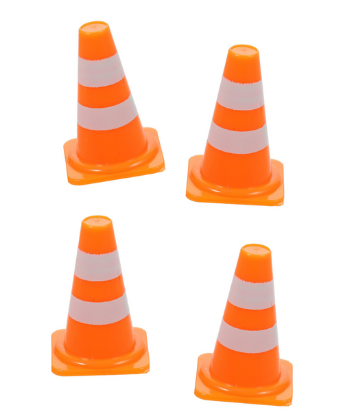 Mini Construction Traffic Cones Décor (Set of 4)