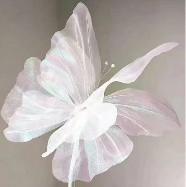 Large Holographic Butterfly Décor (50cm) - White - Image 3