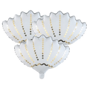 Pastel Shell Foil Balloon Set - White (Set of 3)