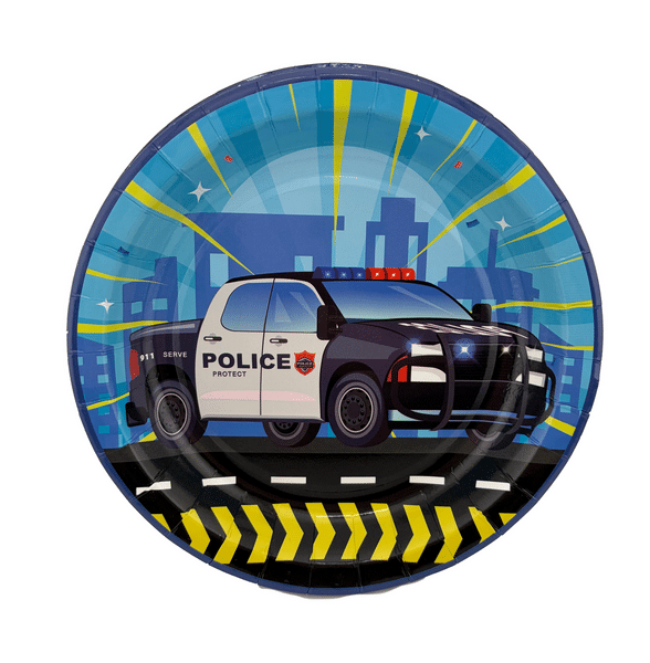 Police Themed Small Paper Plates (8 Plates)