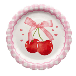 Cherry Themed Large Paper Plates (20 Plates)
