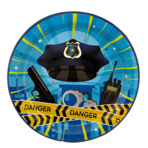 Police Themed Large Paper Plates (8 Plates)
