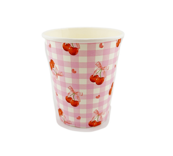 Cherry Themed Paper Cups (20 Cups)