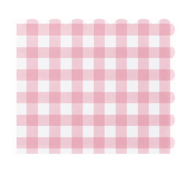 Pink Gingham Napkins (20 Napkins)