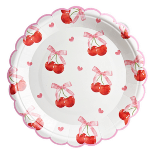 Cherry Themed Small Paper Plates (20 Plates)