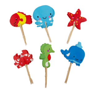 Ocean Themed Cupcake Toppers - 24 Toppers