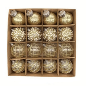 Gold Christmas Bauble Set - 6cm (Set of 16)
