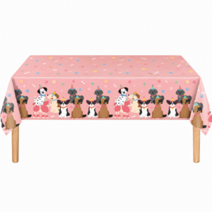 Puppy Themed Plastic Tablecloth