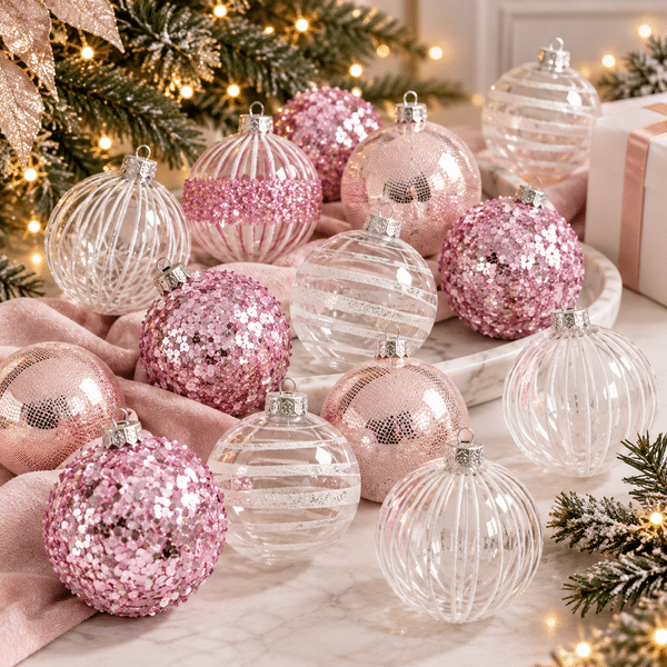Pink Christmas Bauble Set - 6cm (Set of 25) - Image 3