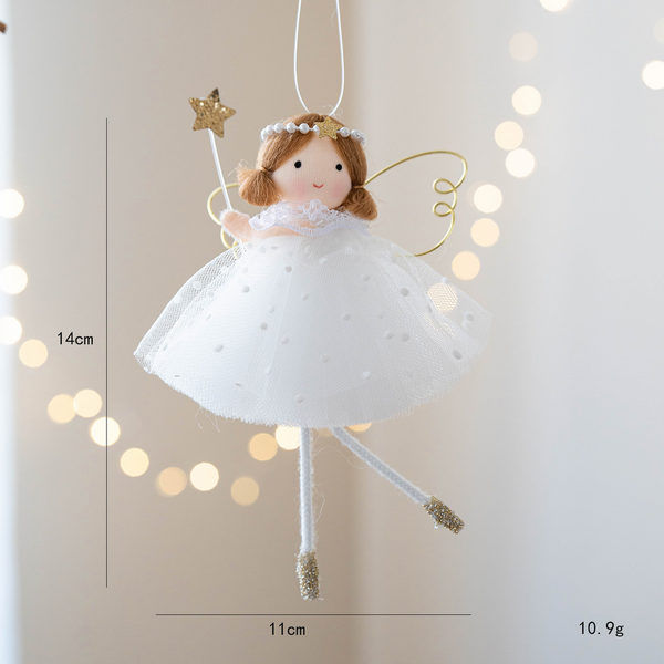 Fairy with Wand Christmas Tree Ornament - White - Image 2