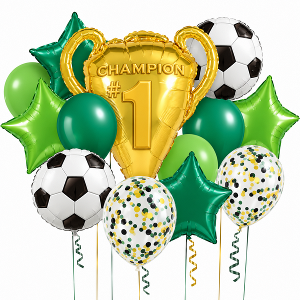 Soccer Themed Foil Balloon Set (13 Balloons)