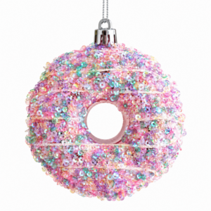 Pink Christmas Tree Ornament - Donut