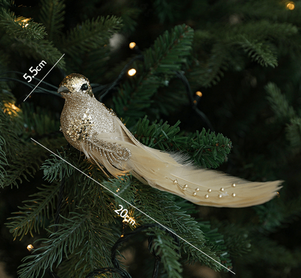 Bird Christmas Tree Decoration - Gold - Image 2
