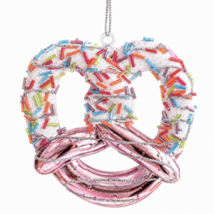 Pink Christmas Tree Ornament - Pretzel