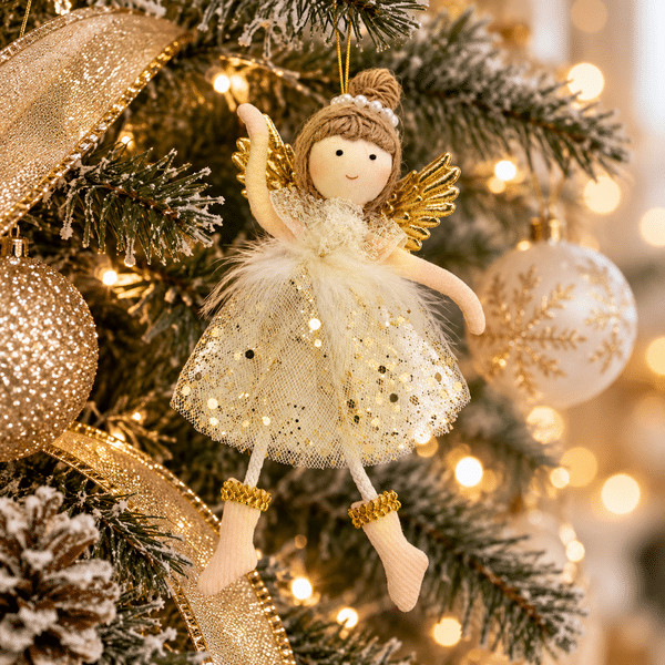 Fairy Christmas Tree Ornament - Gold - Image 2