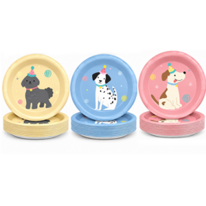 Puppy Themed Small Paper Plates (30 Plates)