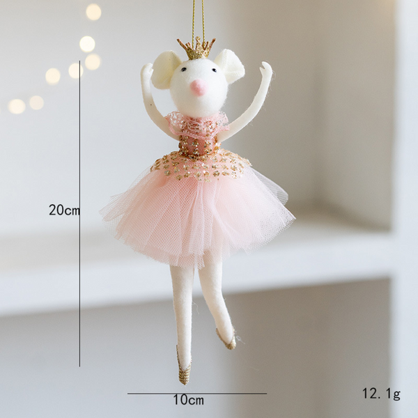 Mouse Christmas Tree Ornament - Pink - Image 2