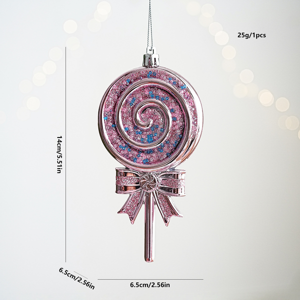 Pink Christmas Tree Ornament - Lollipop - Image 2