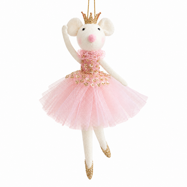 Mouse Christmas Tree Ornament - Pink