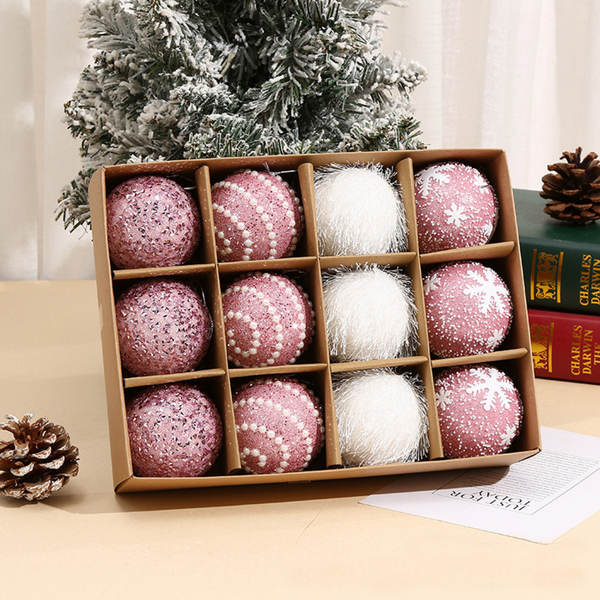 Pink Christmas Bauble Set - 7cm (Set of 12) - Image 2